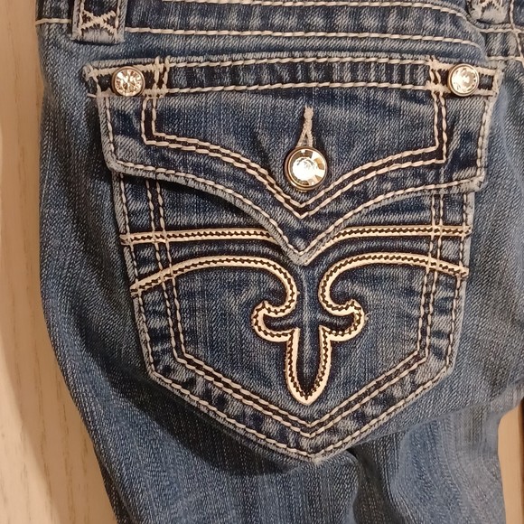 Rock Revival Celine Jeans, Size 29, Boot Cut, 32W x 32L, Low-Rise, Bedazzled - Picture 6 of 8